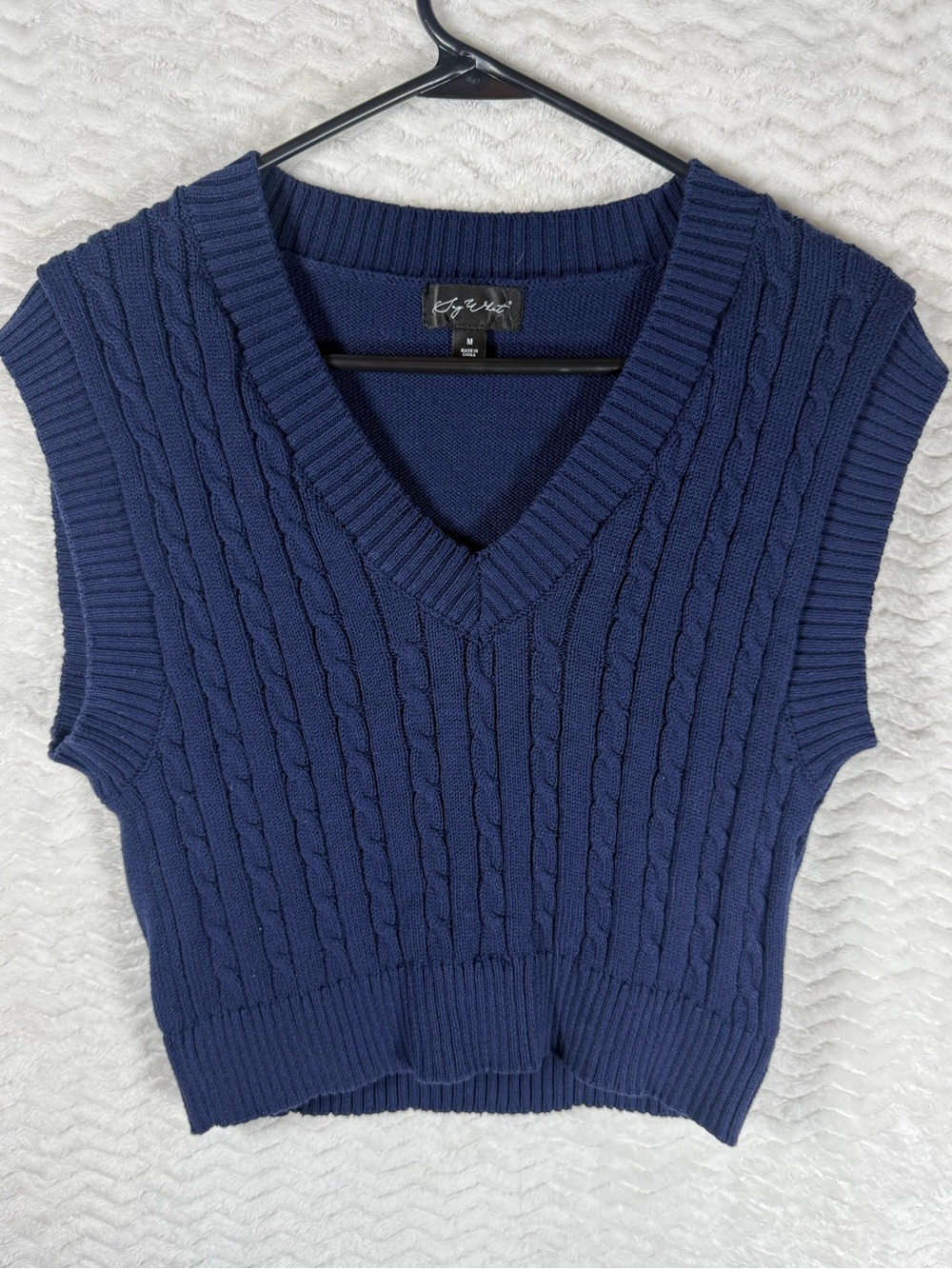 Say What? Navy Knit V-Neck Pullover